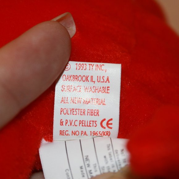 ty beanie baby digger Crab, 4th gen PVC1995 Canada Tush NWT  collector quality - Picture 3 of 4